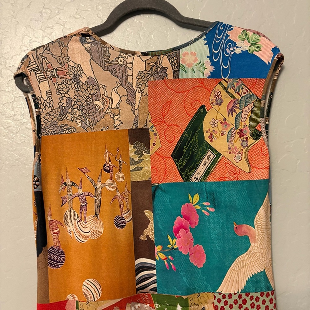 Johnny Was Tokyo high slit knit patchwork print bamboo dress size small - Picture 11 of 16